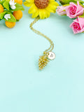 Gold Pinecone Charm Necklace • Dainty Nature Pendant • Minimalist Woodland Jewelry, N6705