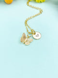 Gold Butterfly Charm Necklace • Dainty Wing Pendant • Minimalist Nature Jewelry, N6706