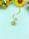 Gold Lotus Charm Necklace • Dainty Bloom Pendant • Minimalist Spiritual Jewelry, N6707