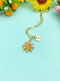 Gold Lotus Charm Necklace • Dainty Bloom Pendant • Minimalist Spiritual Jewelry, N6707