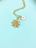 Gold Lotus Charm Necklace • Dainty Bloom Pendant • Minimalist Spiritual Jewelry, N6707