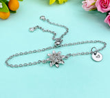Silver Lotus Charm Bracelet • Dainty Bloom Accent • Minimalist Spiritual Jewelry, N6709
