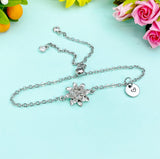 Silver Lotus Charm Bracelet • Dainty Bloom Accent • Minimalist Spiritual Jewelry, N6709