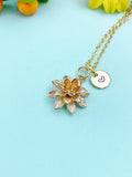 Gold Lotus Flower Charm Necklace • Dainty Bloom Pendant • Minimalist Spiritual Jewelry, N6710