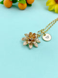 Gold Lotus Flower Charm Necklace • Dainty Bloom Pendant • Minimalist Spiritual Jewelry, N6710