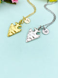 Gold or Silver Arrowhead Charm Necklace • Dainty Minimalist Pendant • Strength Symbol Gift, N6714