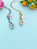 Gold or Silver Mango Charm Necklace • Dainty Fruit Pendant • Cute Minimalist Jewelry Gift, N6715