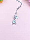 Scarab Beetle Necklace • Gold or Silver Insect Charm, Initial Pendant