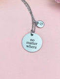 Silver No Matter Where Necklace • Dainty Compass Charm • Long Distance Friendship Jewelry Gift, D352