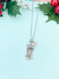 Silver Owl Charm Necklace, N2118N