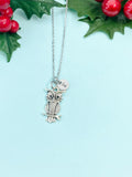 Silver Owl Charm Necklace, N2118N