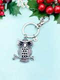 Silver Owl Charm keychain, N1281