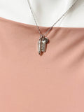 Teacher Appreciation Necklace, Initial Charm, Pencil & Math Charm, Silver Tone