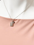 Silver Math Book Charm Necklace, N795