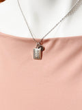 Silver Math Book Charm Necklace, N795