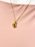 Natural Tiger Eye Necklace, Natural Gemstone Jewelry, Gold Necklace, N6141