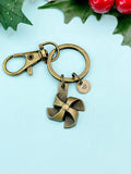 Bronze Pinwheel Charm Keychain, N5816A
