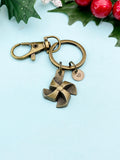 Bronze Pinwheel Charm Keychain, N5816A