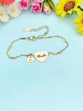 Gold Abuelo Bracelet, Heart, Grandfather, Silver Option, D609