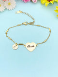 Gold Abuelo Bracelet, Heart, Grandfather, Silver Option, D609