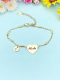 Gold Abuelo Bracelet, Heart, Grandfather, Silver Option, D609