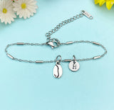 Silver Coffee Bean Charm Bracelet, Coffee Lover Gifts, AN50