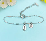 Silver Coffee Bean Charm Bracelet, Coffee Lover Gifts, AN50