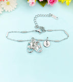 Silver Comedy Tragedy Drama Mask Charm Bracelet, Theater Play Club Gifts, N3498