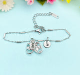 Silver Comedy Tragedy Drama Mask Charm Bracelet, Theater Play Club Gifts, N3498