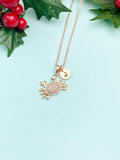 Rose Gold Crab Charm Necklace, Silver and Gold Option, N6677