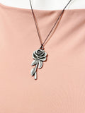 Black Rose Necklace, Valentine Jewelry Gift, N5108