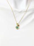 Green Natural Aventurine Gemstone Necklace, N4608A