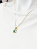Green Natural Aventurine Gemstone Necklace, N4608A