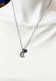 Celestial Moon and Star Necklace – Black Charm Jewelry Gift for Her or Teen, N5773B