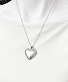 Silver Heart Locket Necklace – Personalized A-Z Initial Disc Gift for Her or Teen, NL001
