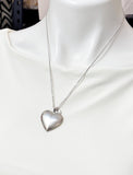 Silver Heart Locket Necklace – Personalized A-Z Initial Disc Gift for Her or Teen, NL001