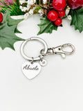 Abuelo Keychain • Stainless Steel Heart Engraved Gift for Grandparents, D612
