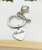 Abuela Keychain • Stainless Steel Heart Engraved Gift for Grandparents, D612A