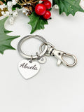 Abuela Keychain • Stainless Steel Heart Engraved Gift for Grandparents, D612A
