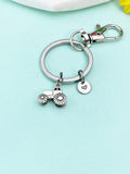 Tractor Keychain - Personalized Initial Charm, Farm Keyring