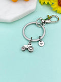 Tractor Keychain - Personalized Initial Charm, Farm Keyring