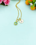 Evil Eye Necklace – Tiny Gold Pendant with Personalized Initial Charm Gift for Her, N577D
