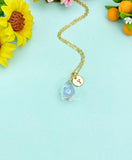Forget Me Not Necklace – Gold Pendant with Initial Charms A–Z Gift for Her or Teen, N5558T
