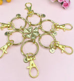 Gold Pizza Slice Keychain – Initial Charm, Foodie Gift