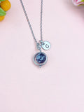 Silver Natural Snowflake Obsidian Necklace, Natural Gemstone, N3845Y
