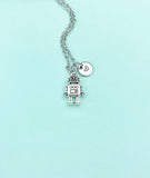 Silver Robot Charm Necklace Robotics Engineer School Gift, N4770