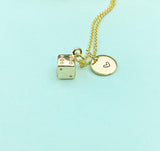Gold Dice Necklace, Bunco Club Gift, Dainty Necklace, AN124