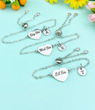 Big Sis Mid Sis Lil Sis Bracelet, Heart, Big Sister Middle Sister Little Sister Bracelet, Sisters Jewelry, Sister Gift, D561S