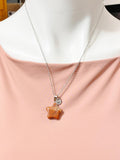 Red Rainbow Jasper Star Charm Silver Necklace, Natural Red Rainbow Jasper Gemstone Jewelry, N6278