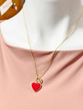 Red Heart Charm Necklace, Sweet Gifts, Valentine's Boyfriends Girlfriends Gift, N4323